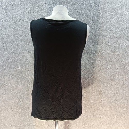 Camiseta negra vintage sin mangas West Top Reino Unido talla 12 - Imagen 2 de 2