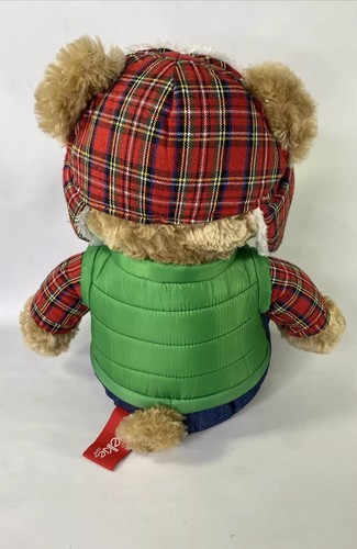 2019 Belkie Bear Green Winter Vest w/ Red Plaid Shirt and Hat - Picture 3 of 12
