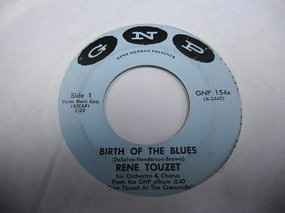 Rene Touzet Birth of the Blues / Amor De Pelicula 45 rpm GNP VG+