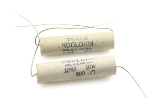 300 Ohm 10KT 10 Watt Qty 2 Vintage 1960 NOS SPRAGUE KOOLOHM Power Wire Wound - Picture 6 of 7