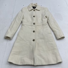 J Crew Ivory Lady Day Double Cloth Wool Thinsulate Coat Women’s Size 2p 52606