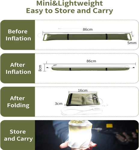 Barra de Luz Plegable para Tienda Camping Modelo Enchufable con Cable IP66 Impermeable Tubo LED - Imagen 3 de 15