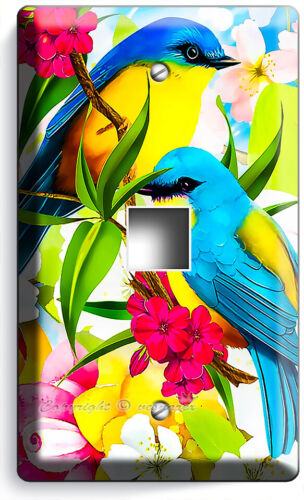 PARADISO TROPICALE FIORI AMORE UCCELLINI BLU INTERRUTTORE LUCE PRESA PIASTRE DA PARETE DECORAZIONE - Foto 20 di 34