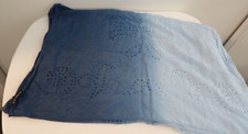 VINTAGE FRAAS GERMANY BLUE FADE WOMEN'S RETRO GRUNGE SCARF 22" X 66"