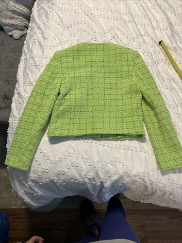 Blazer Nordstrom Mango verde lima a cuadros tweed business nuevo con etiquetas - Imagen 13 de 13