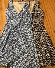 NEW YORK AND COMPANY Dress Lot Of 2 Fit & Flare, Small V-neck, NY & Co Geometric