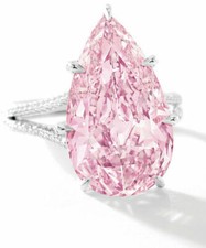 Hot Pink Pear Cut 5.80CT CZ-Stone Wedding Engagement Ring In 925 Sterling Silver