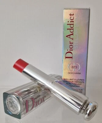 DIOR ADDICT stellar glänzender Lippenstift 673 DIORCHARM 3,2 g UNVOLLKOMMENE BOX