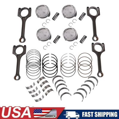 #ad 4pcs Piston amp; Rings Connecting Rod Kit For 2014 2018 Hyundai Tucson Kia 2.0L $49.50