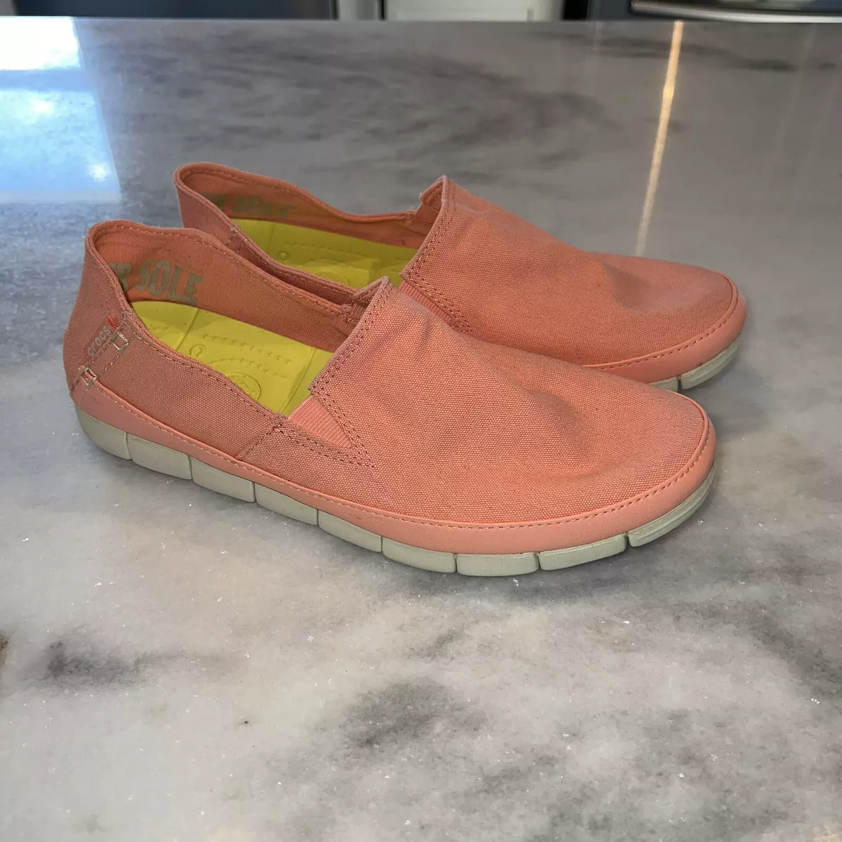 Crocs canvas 2024 slip on womens
