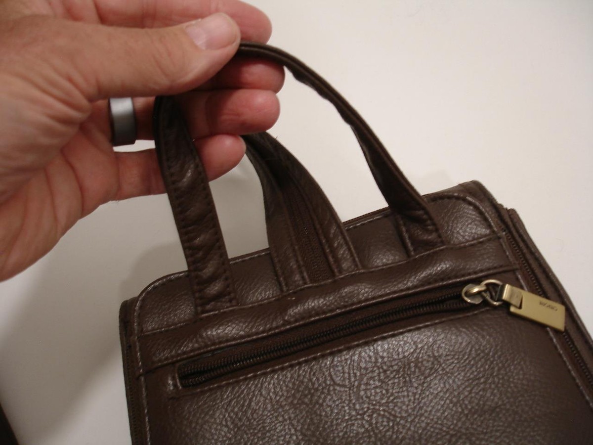 Cherokee Brown Pebbled Leather Backpack Sling Bag Purse  display picture 2