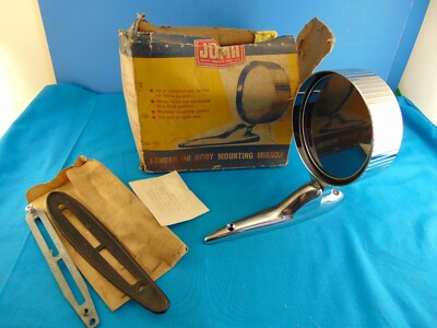 1950's Joma Aftermarket Fender Door Mirror Heavy Metal Chrome USA True Vintage