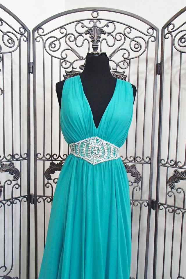 BD143 RACHEL ALLAN 2822 TALLA 10 JADE $318 #2250 VESTIDO DE GRADUACIÓN CONCURSO NUEVO CON ETIQUETAS Foto 4 de 4