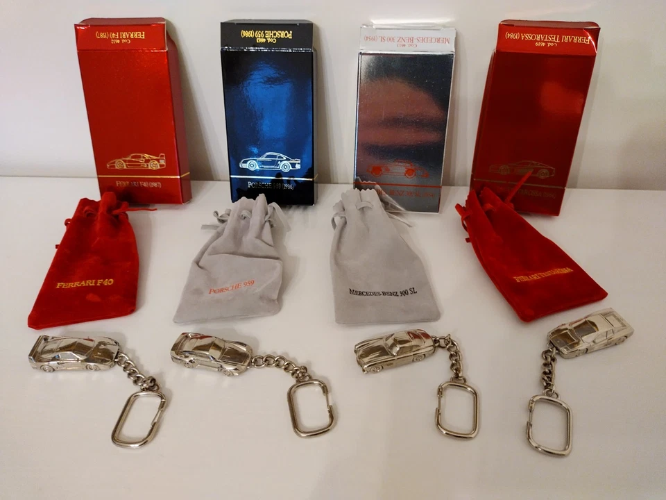 BURAGO 1/87 Lot 4 Key Holder: Ferrari F40+Testarossa+Porsche 959+Mercedes 300SL - Immagine 4 di 4