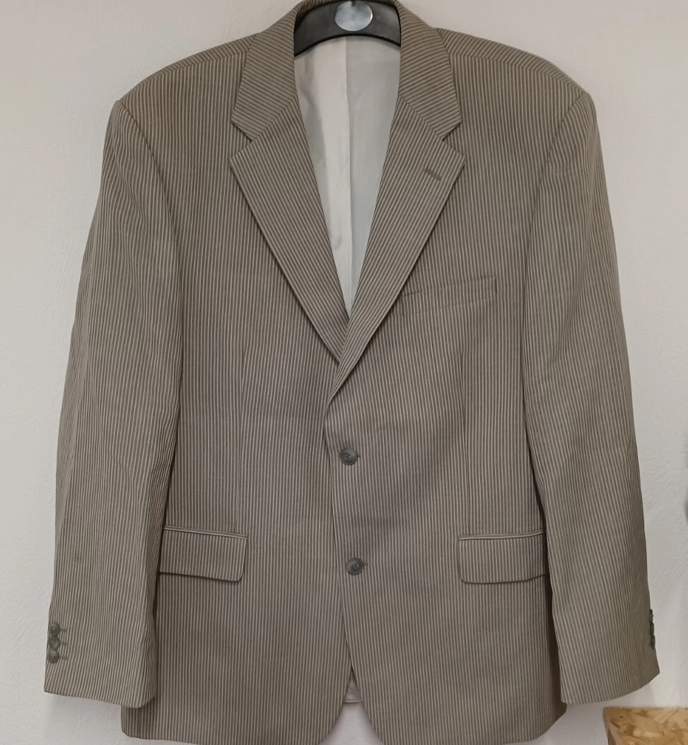 Cruise By Wellington Blazer Mens Size Xlarge Beige Striped Classic City