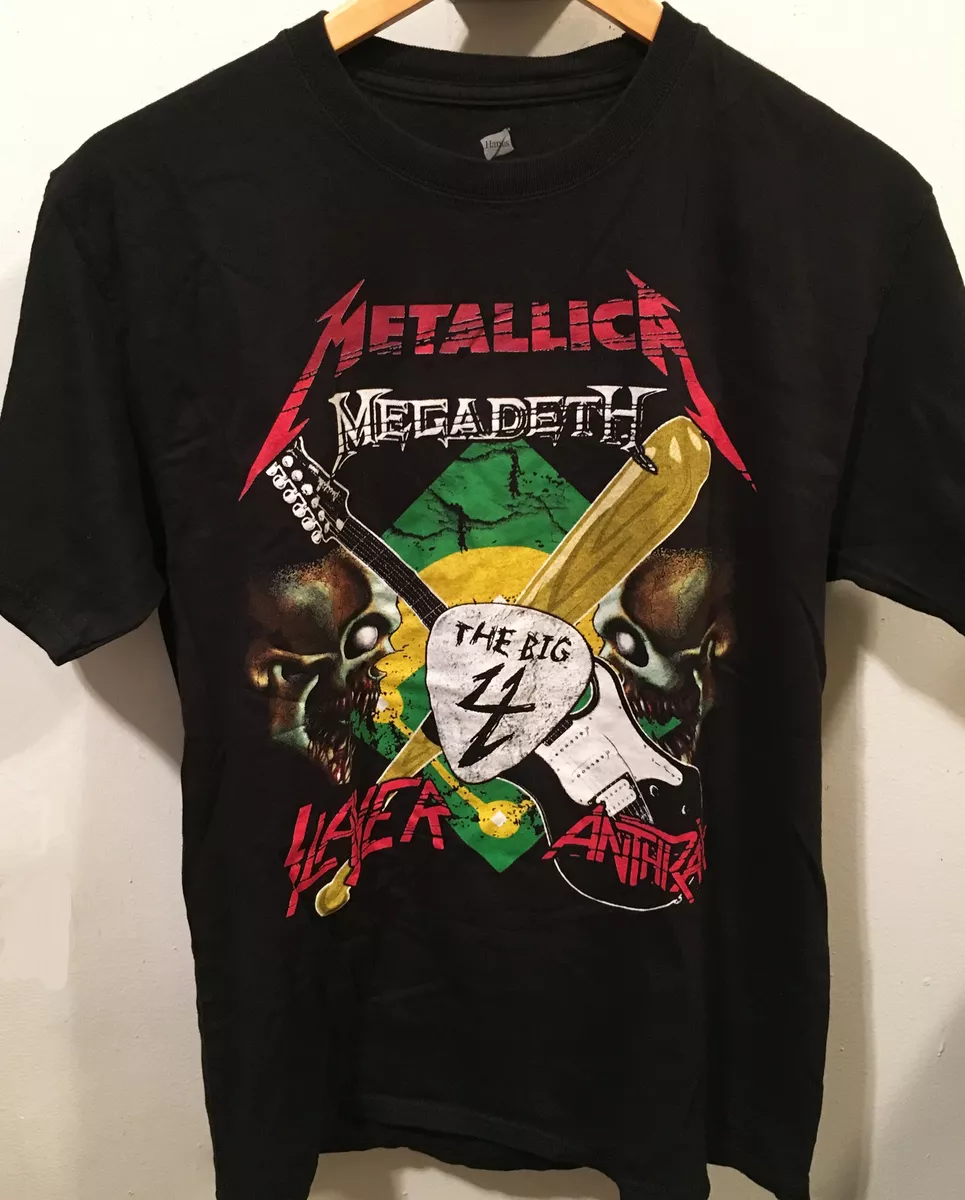 BIG 4 CONCERT TOUR SHIRT METALLICA MEGADETH SLAYER ANTHRAX YANKEE STADIUM NY MED