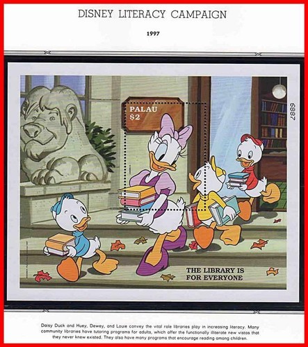 Palau 1997 Disney Alfabetizzazione = 2 S/S + M/S MNH Cinema, Fairy Tales - Foto 2 di 3