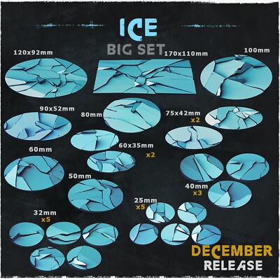Ice Icy Frozen Scenic Basen. Wargames, Rollenspiele, Miniaturen Display, Diorama