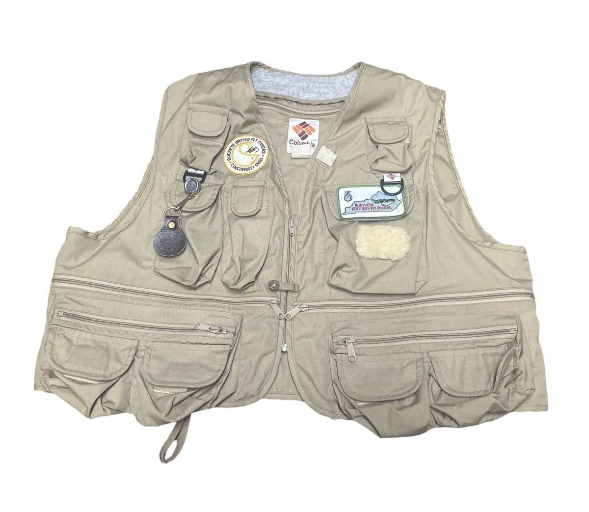 Vintage 80's Columbia Men's Fly Fishing Patched Vest Size XL | eBay