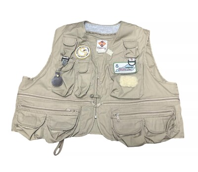 Vintage 80's Columbia Men's Fly Fishing Patched Vest Size XL | eBay