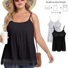 Plus Size Tank Tops for Women Sleeveless Lace Comfortable Camisole Loose Shirt