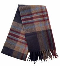 VTG Cashmere Wool Scarf Made in West Germany Plaid 23”  X 11” Abraham & Straus