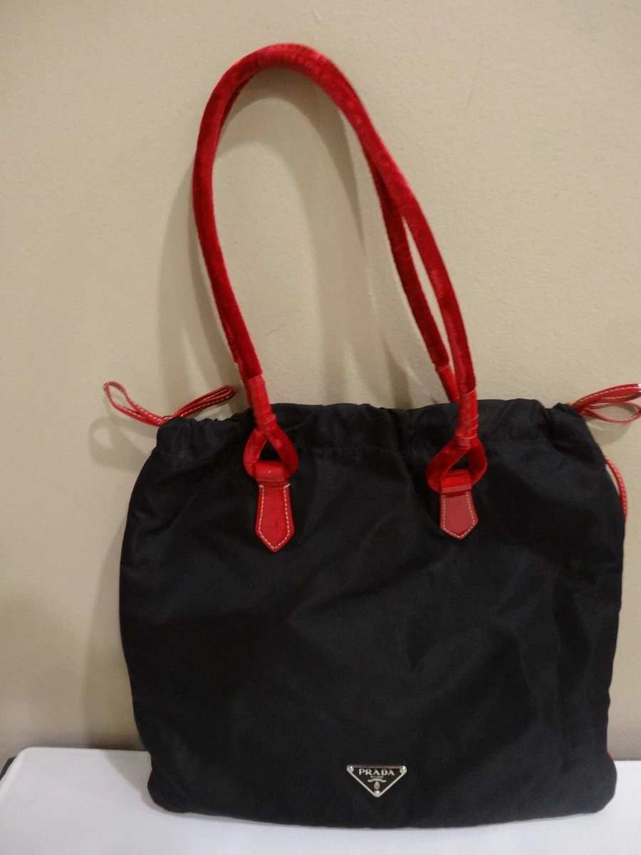 Prada Leather-trimmed nylon tote