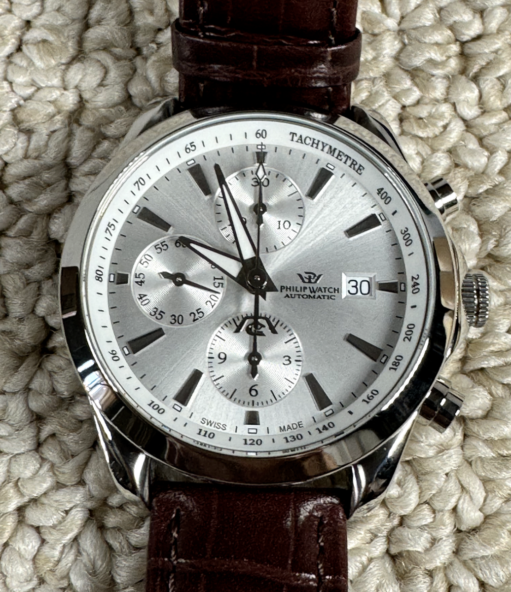 Philip Watch Swiss Chronograph Automatic Valjoux 7750 New in box