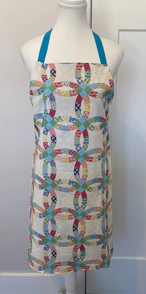 Reversible APRON Blue Flowers Wedding Ring Cotton Ties In Back Size Teen/ADULT - Image 2 of 4