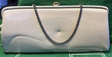 Vintage Mid Century Clutch Purse White