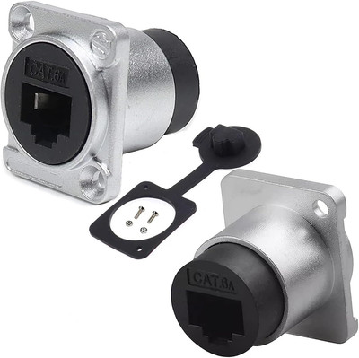 2PCS RJ45 CAT6A Einbaustecker D-Typ, Abgeschirmtes CAT6A/6/5E/5 Ethernet LAN Kab