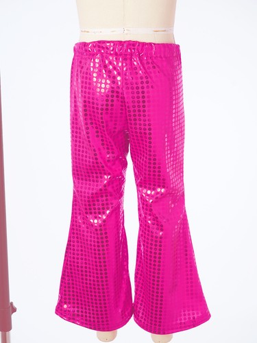 Girls Glitter Wide Leg Bell Bottoms Hip Hop Jazz Street Latin Dance Flare Pants - Picture 24 of 47
