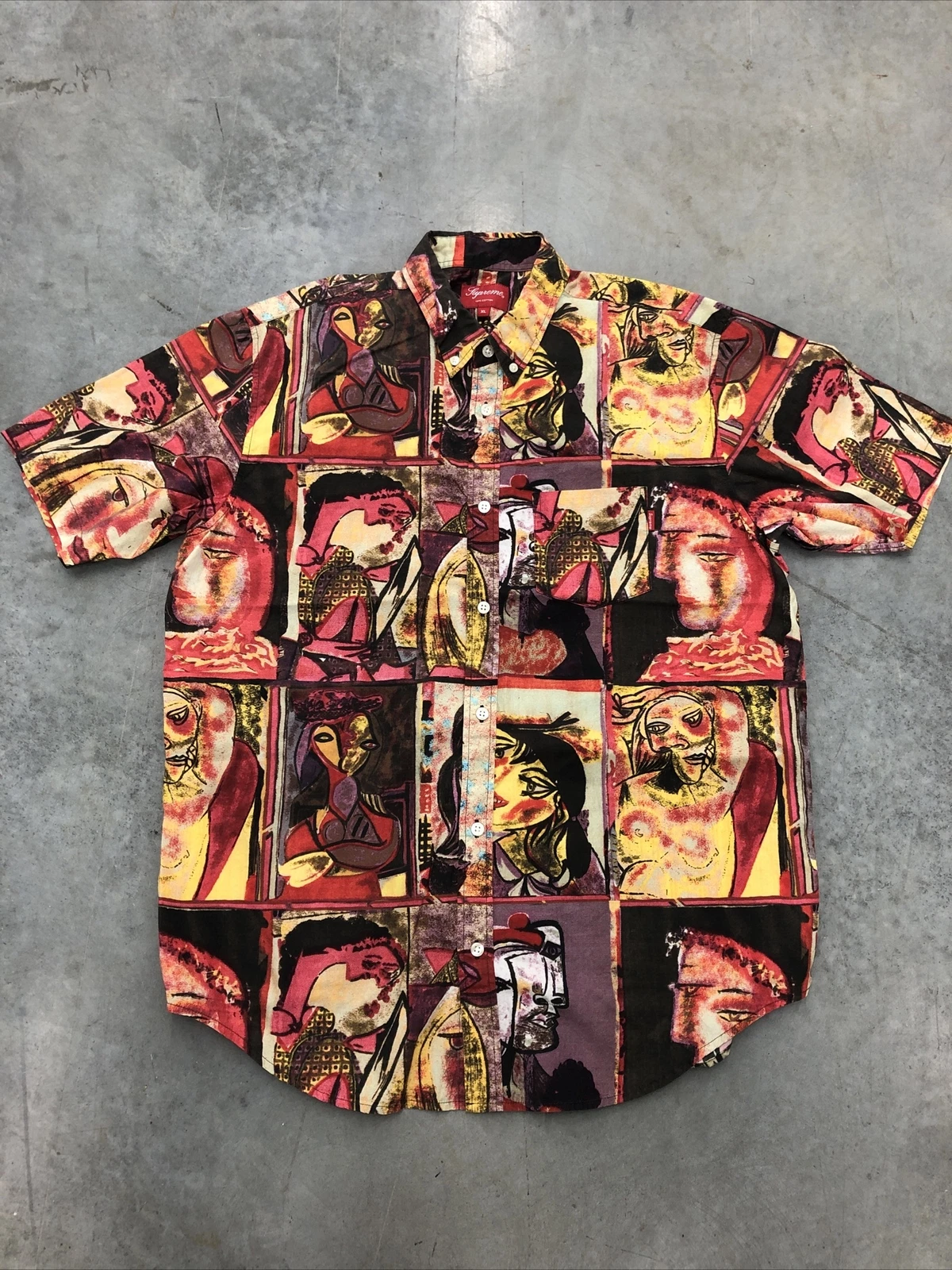 Supreme   Abstract Picasso Short Sleeve Button Up   Size XL