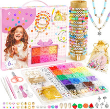 Girls Gifts Bracelet Making Kit, 20 Colors Polymer Clay Beads with Charms