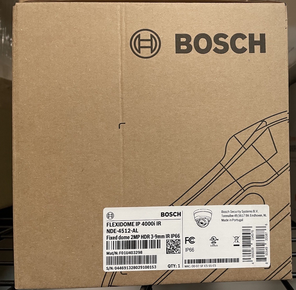 Bosch NDE-4512-AL Flexidome IP 4000i IR 2MP Fixed Dome Camera with HDR
