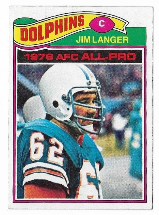 JIM LANGER 1977 Topps Football #390 Dolphins South Dakota State 🔥Set Break🔥
