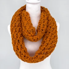  Infinity Scarf 5.5 x 64 in. • Pumpkin Spice • Crochet, Handmade, Soft