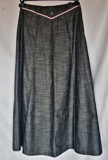 VINTAGE AUTHENTIC ROSE DIRNDL OKTOBERFEST TYROL GRAY WOMENS SKIRT US 10 EU 38