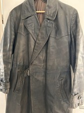!it Herren Leder Trenchcoat lang Schwarz XL m...