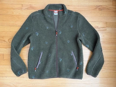 Brooks Brothers Jacket Mens Medium Green Full Zip Fleece Duck Mallard AOP Logo - Image 1 of 4