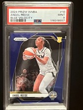 Angel Reese 2024 Panini WNBA Prizm #10 Blue Velocity Prizm Rookie RC - PSA 9