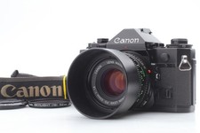MINT w/ Hood Canon A-1 Black SLR 35mm Film Camera New FD 50mm f/1.8 Lens JAPAN