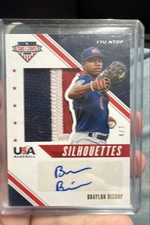 2020 Panini USA Baseball Stars & Stripes - Silhouettes Sig.  Braylon Bishop /7