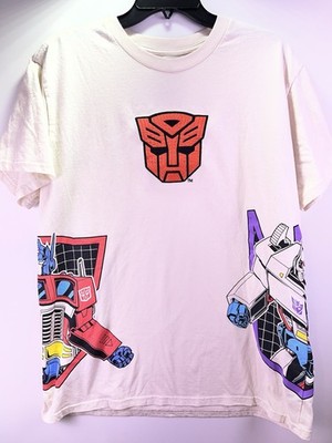 Transformers Optimus Prime Autobots  Megatron Men s Shirt 2XL Off White Hasbro