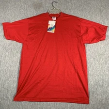 Jerzees Shirt Mens XL Red 50/50 Heavyweight Blank Crewneck Short Sleeve
