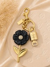 LV Gold Padlock Authentic   Luxury Bag Charm w/ Unbranded Keychain