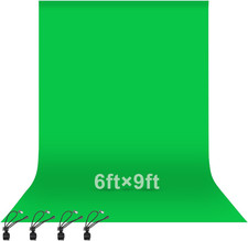 Green Screen Backdrop, 6 X 9 Ft Photography Greenscreen Background Sheet Fabric