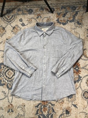 Carbon2cobalt Shirt Mens Large Gray Herringbone Long Sleeve Button Up Casual