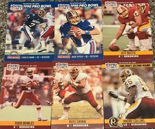 Lot Of 6 ~ 1990 NFL Pro Set, Washington Redskins Cards (Ungraded)
