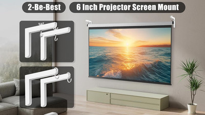 Universal Projector Screen Mount, 6 inch Adjustable with More Hooks Projector...